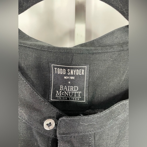 Todd Snyder Baird McNutt Irish Linen Shirt Men’s XXL Black Button Up Long Sleeve - Picture 5 of 15